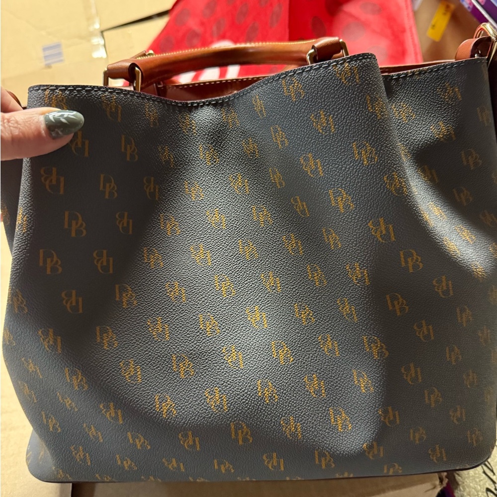 Dooney & Bourke Blue and Brown Tote